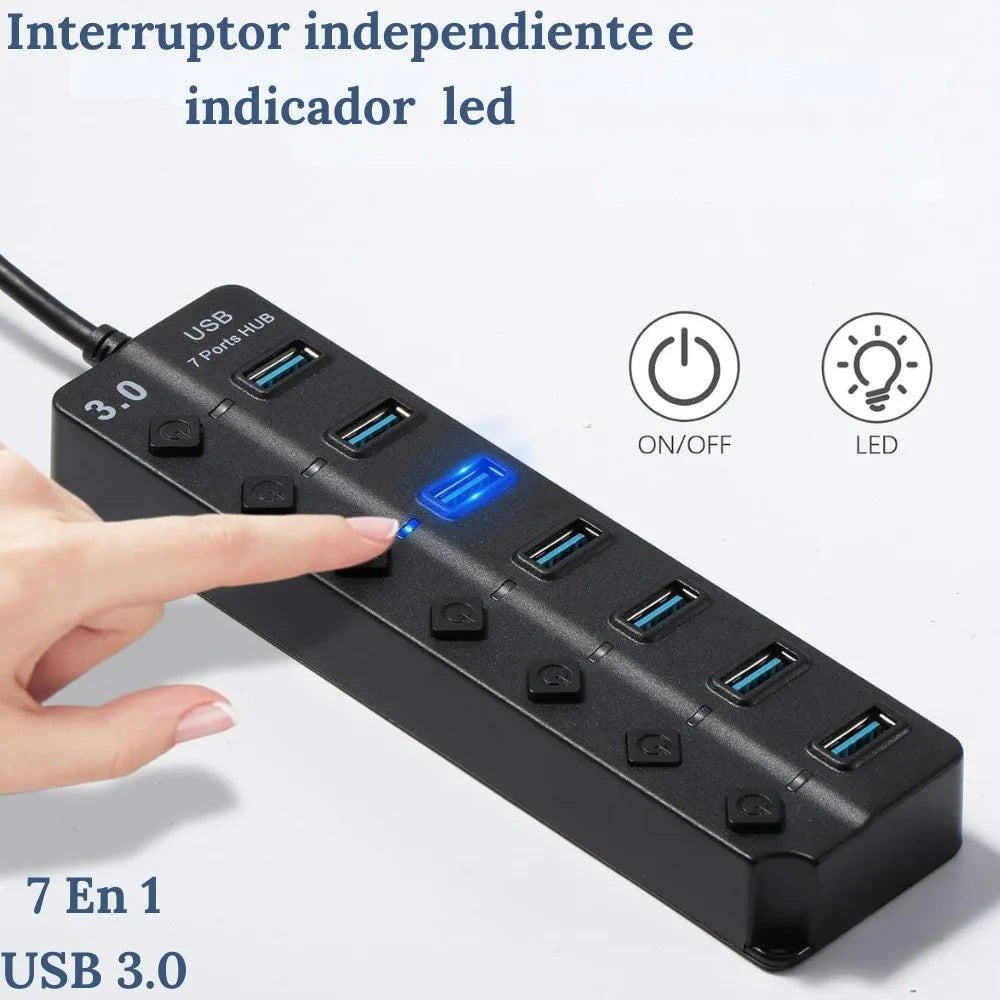 Adaptador Multipuerto Usb 7 En 1 Hub Usb