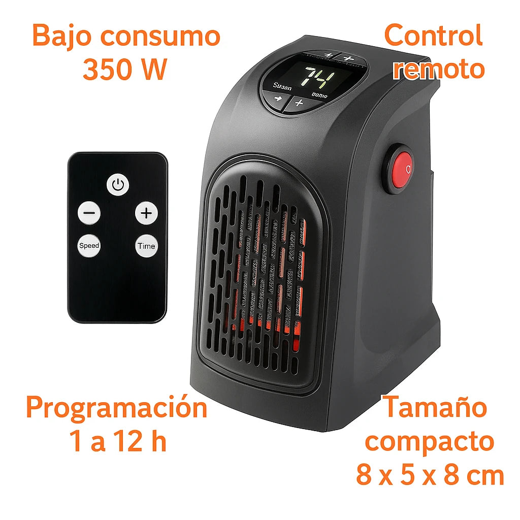Calentador Ambiente Portátil Handy Heater con Control – Bajo Consumo y Termostato Programable