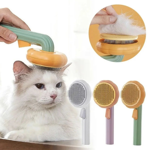 Cepillo Removedor de Pelo para Gato y Perro | Antinudos, Cerdas de Acero, Fácil Limpieza