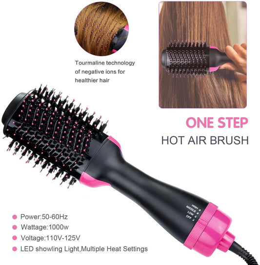 Combo Plancha Nano Titanium + Rizador Curl Perfect + Cepillo Secador 4 en 1 | Cabello Liso, Rizado y Voluminoso