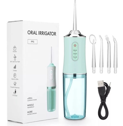 Irrigador Oral Portátil con 5 Boquillas y 3 Modos de Limpieza