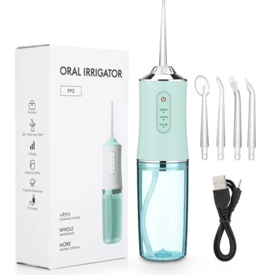 Irrigador Oral Portátil con 5 Boquillas y 3 Modos de Limpieza