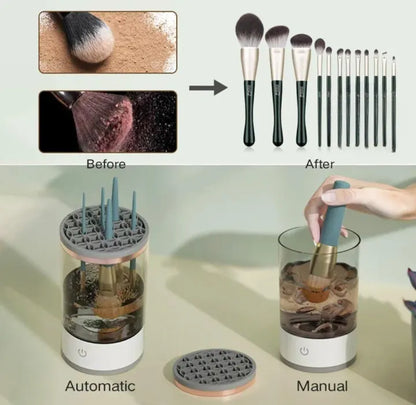 Limpiador De Brochas De Maquillaje Eléctrico Giratorio