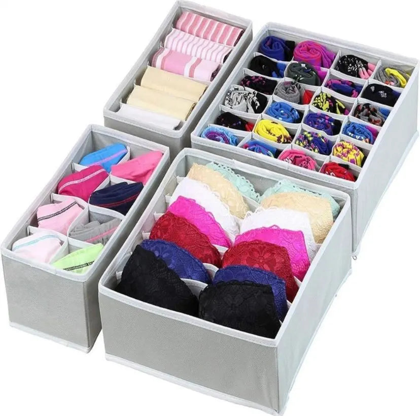 Organizador de Ropa Interior y Medias x4 – Ahorra Espacio y Ordena tus Cajones