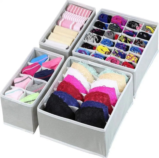 Organizador de Ropa Interior y Medias x4 – Ahorra Espacio y Ordena tus Cajones